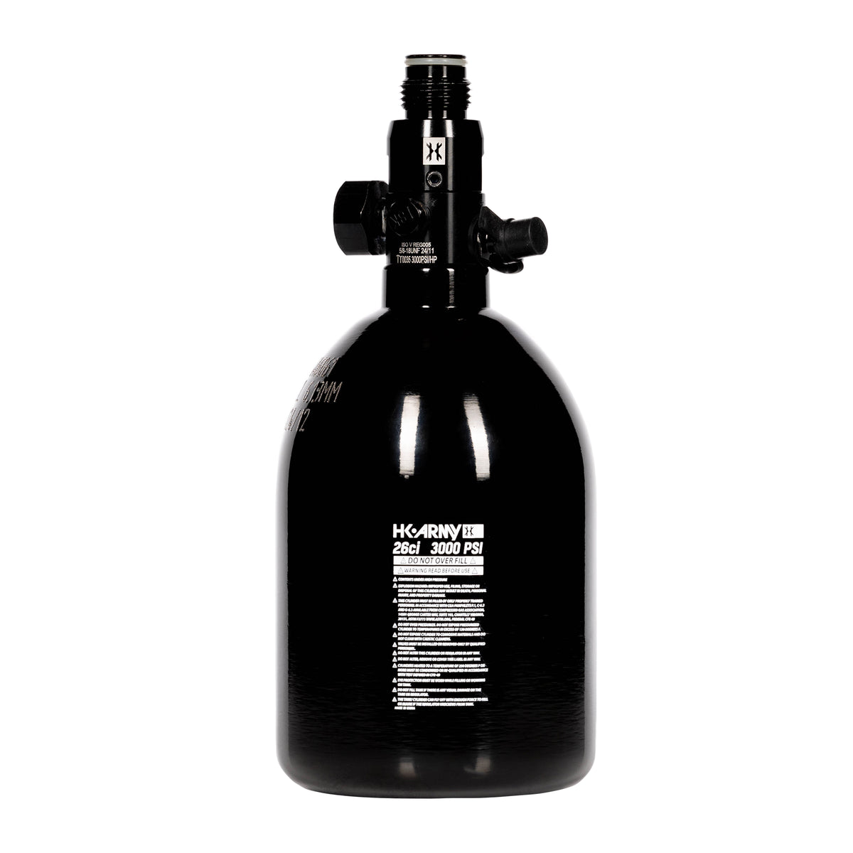 26ci / 3000psi Aluminum Compressed Air Tank - Stubby - Black