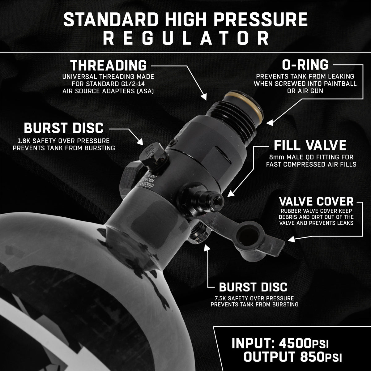 AeroLite Carbon Fiber Tank - 68ci / 4500psi  - Smoke