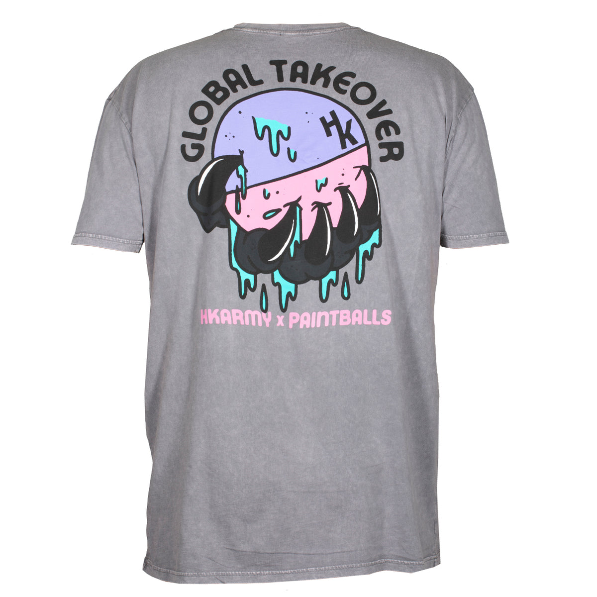 Paint Claw - T-Shirt - Grey Acid Wash