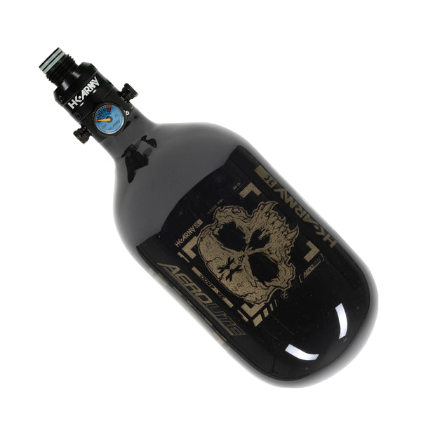 36ci / 4500psi Extra Lite Carbon Fiber Tank - PRO Reg - Doom Black/Gold