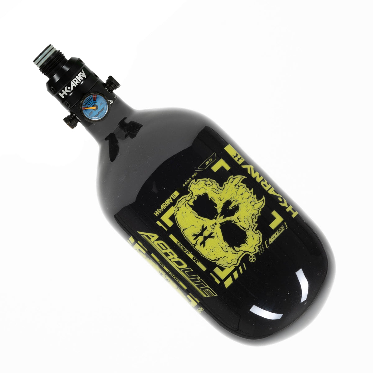 36ci / 4500psi Extra Lite Carbon Fiber Tank - PRO Reg - Doom Black/Neon Green