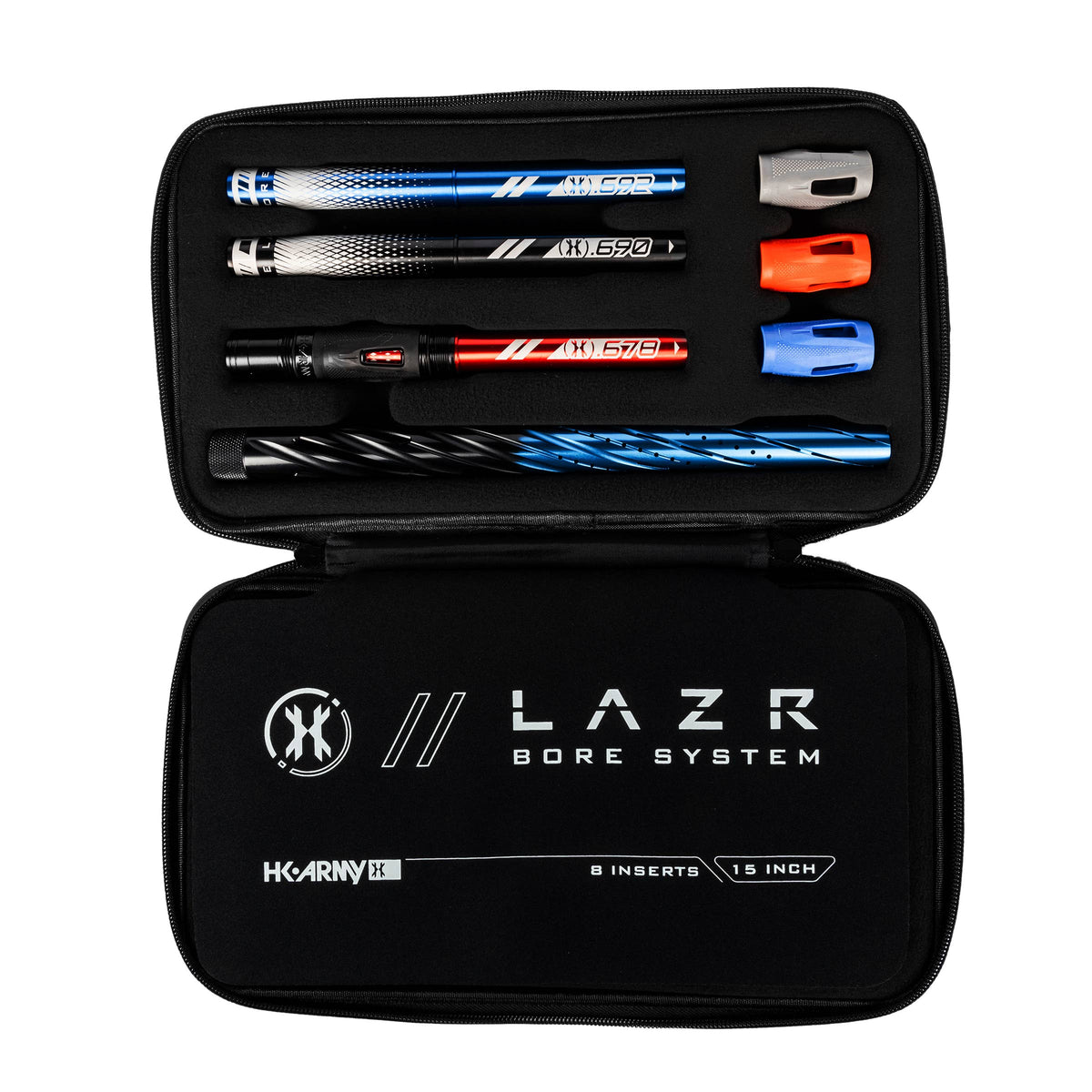 LAZR Elite Orbit Barrel Kit - 15" Black/Blue Fade - Colored Inserts - Cocker Threads