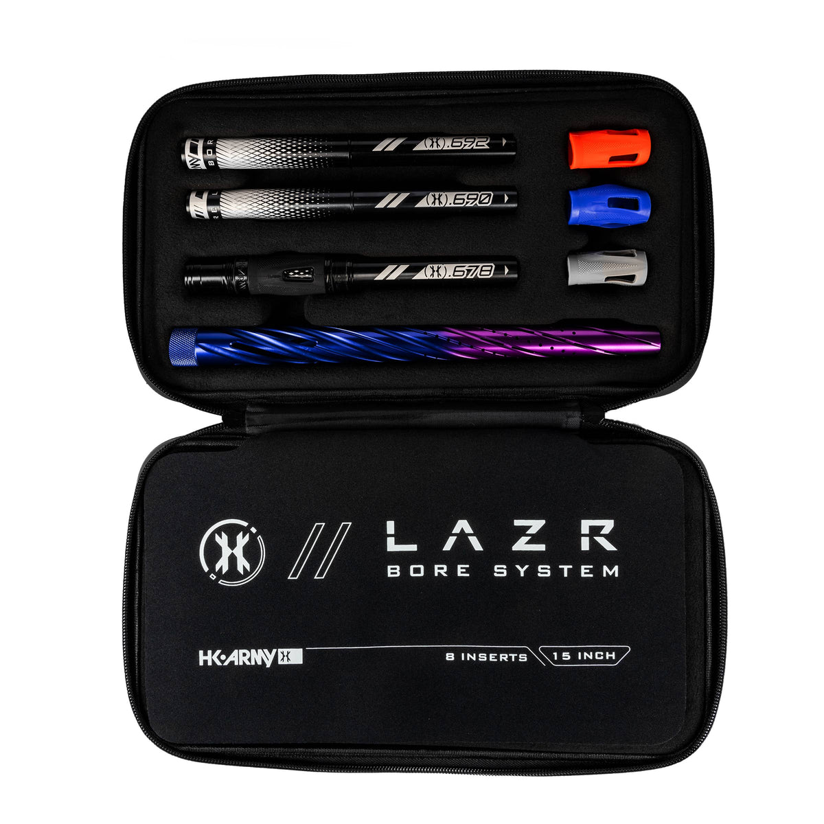 LAZR Elite Orbit Barrel Kit - 15" Blue/Purple Fade - Black Inserts - Cocker Threads