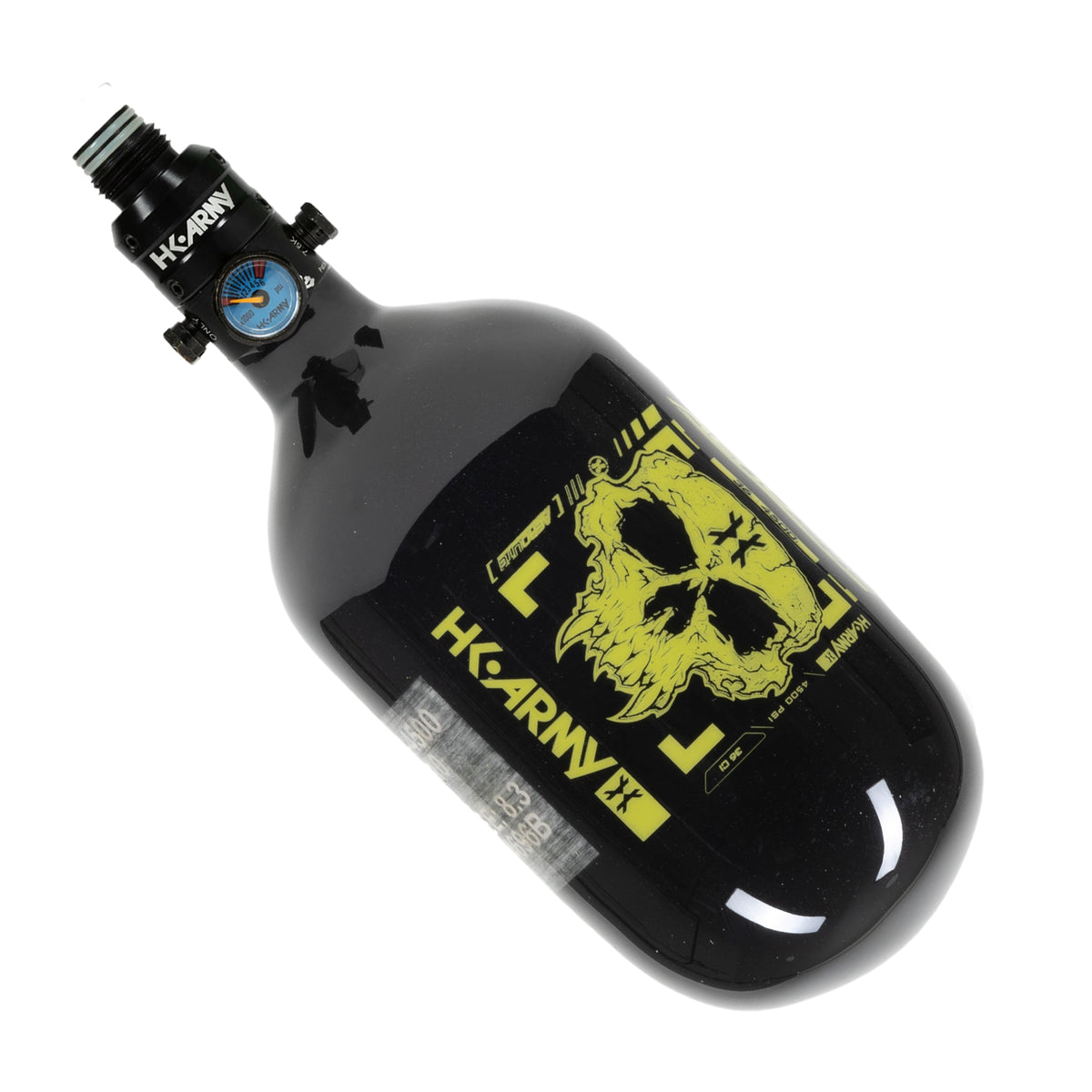 36ci / 4500psi Extra Lite Carbon Fiber Tank - PRO Reg - Doom Black/Neon Green