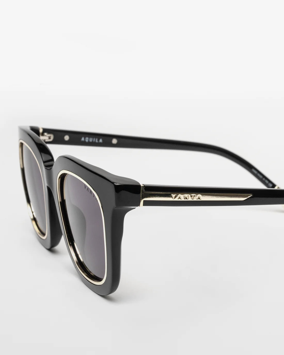 VANTA Aquila Sunglasses - Gloss Black & Gold Metal