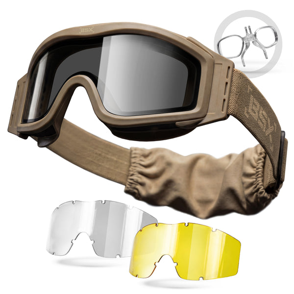 BSX Tango Goggle - Standard w/ Multiple Lenses - Tan
