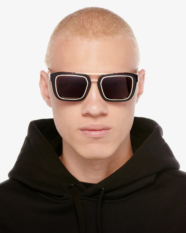 VANTA Draco Sunglasses - Gloss Black & Gold Metal