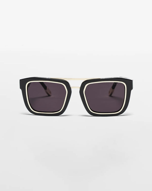 VANTA Draco Sunglasses - Gloss Black & Gold Metal