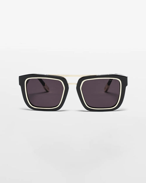 VANTA Draco Sunglasses - Gloss Black & Gold Metal