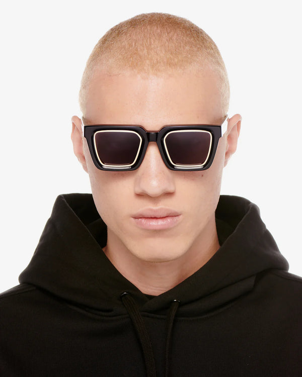 VANTA Gamma Sunglasses - Gloss Black & Gold Metal