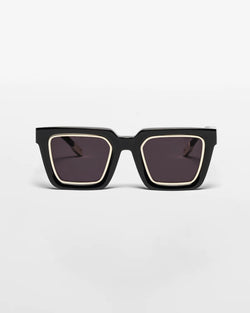 VANTA Gamma Sunglasses - Gloss Black & Gold Metal
