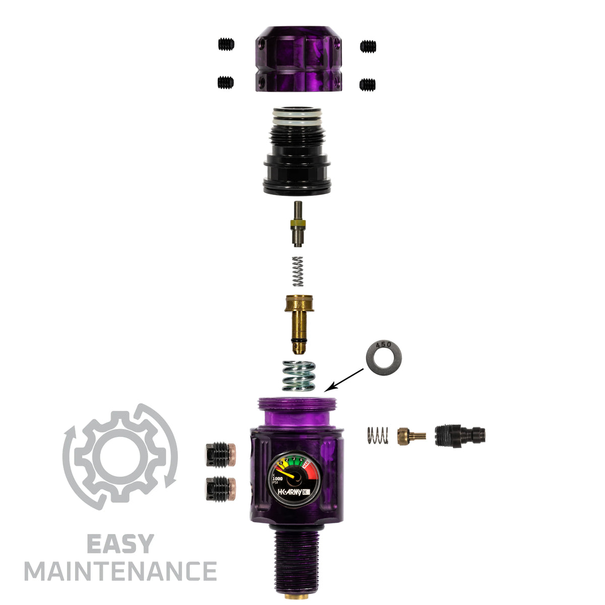 Turbine Pro Regulator - Long Body - Adjustable & Rotational - Marble Purple
