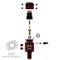 Turbine Pro Regulator - Long Body - Adjustable & Rotational - Marble Red
