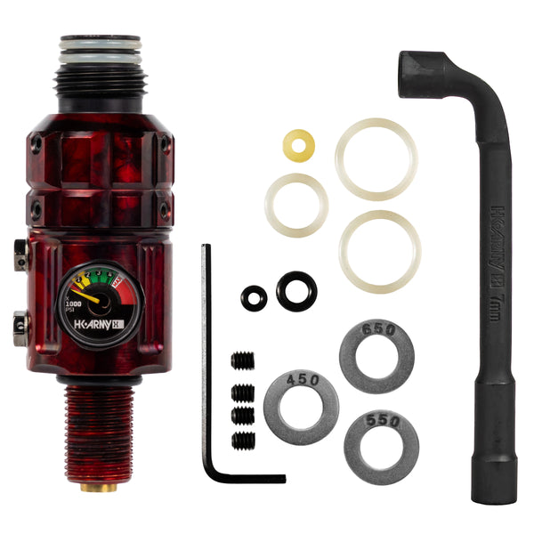 Turbine Pro Regulator - Long Body - Adjustable & Rotational - Marble Red