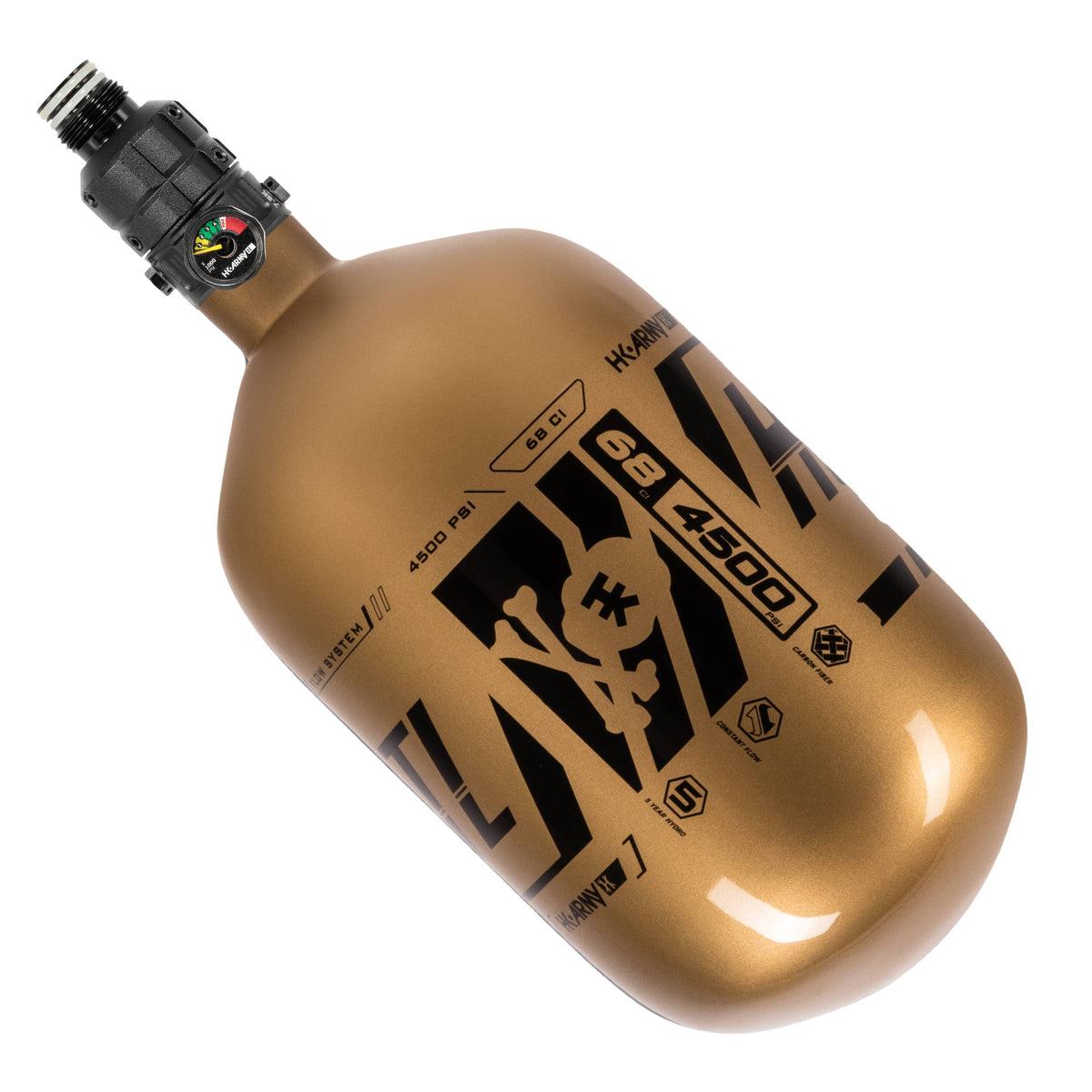 HSTL® - Carbon Fiber Tank - PRO Reg - 68ci / 4500psi - Gold/Black