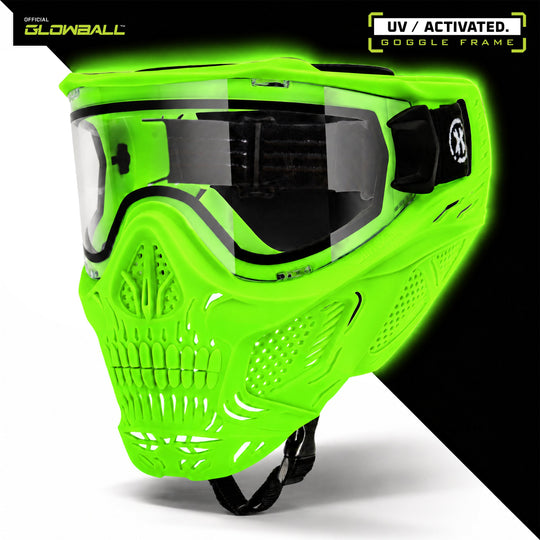 HSTL® Skull Glowball™ Goggle w/ Clear Lens - UV Green