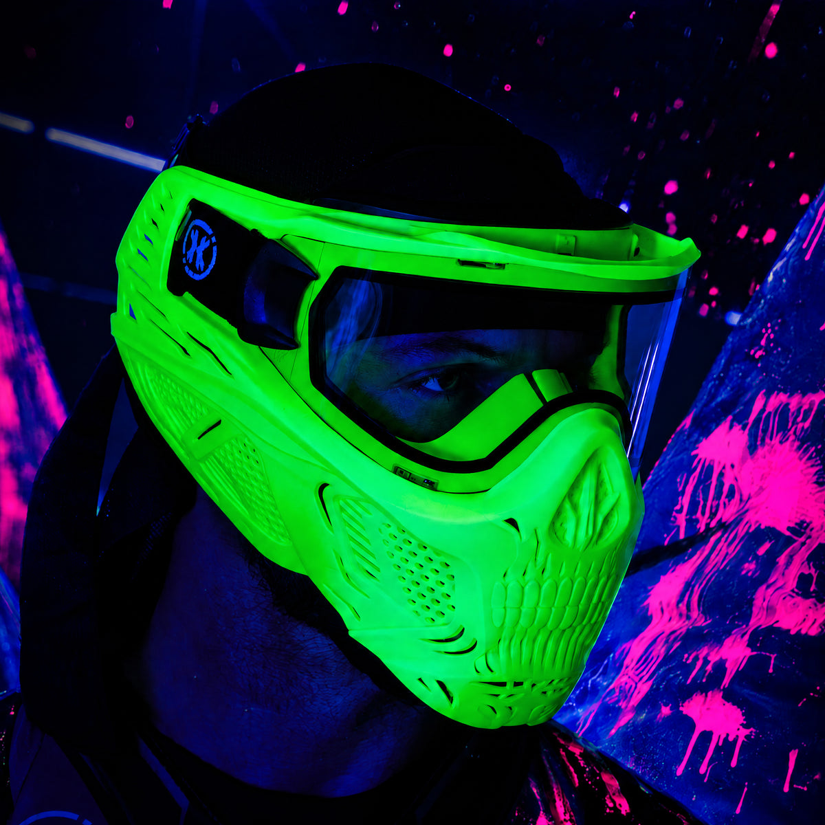 HSTL® Skull Glowball™ Goggle w/ Clear Lens - UV Green
