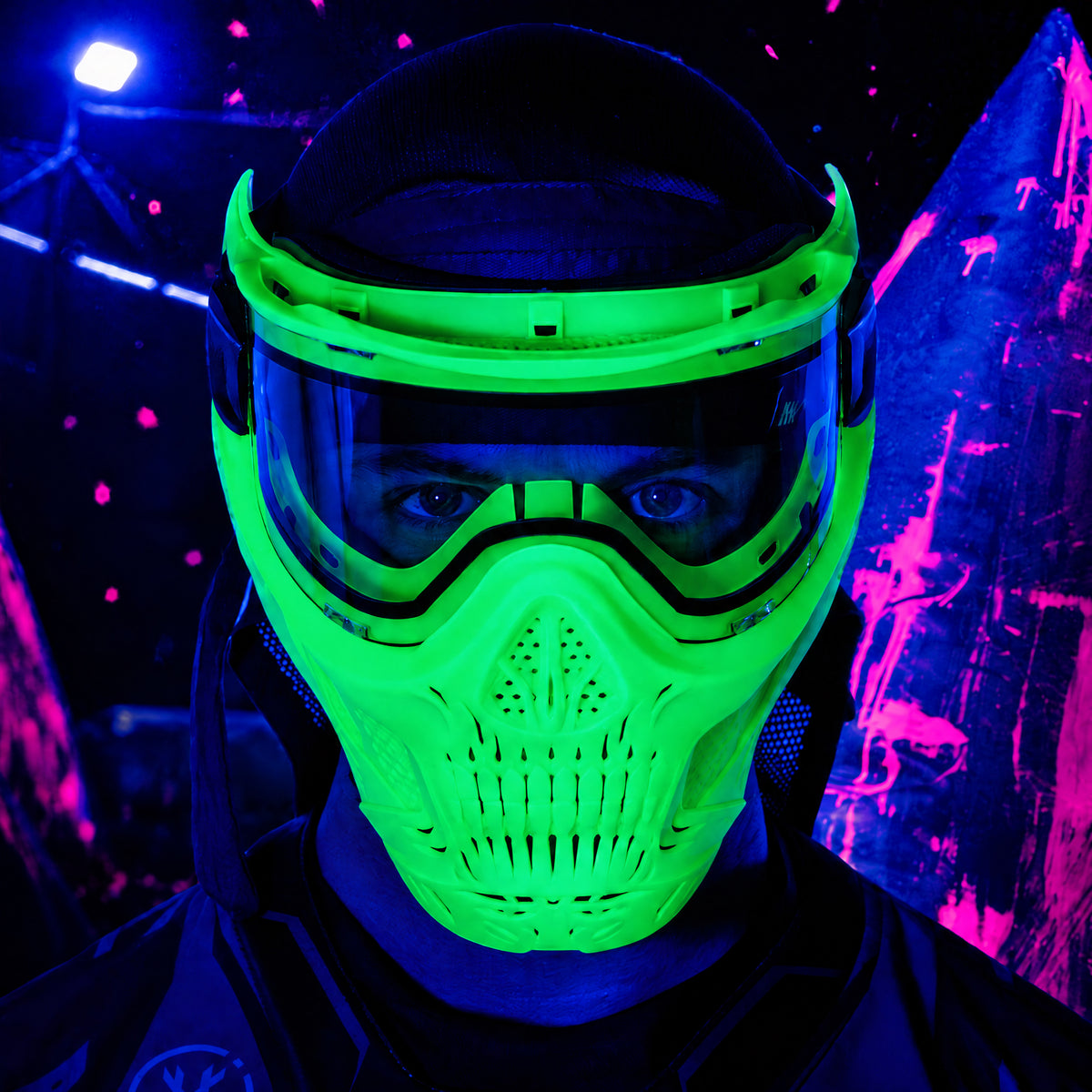 HSTL® Skull Glowball™ Goggle w/ Clear Lens - UV Green