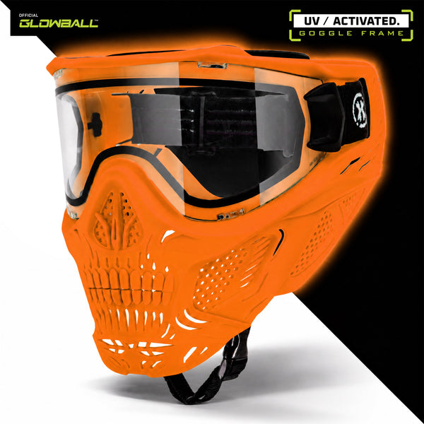 HSTL® Skull Glowball™ Goggle w/ Clear Lens - UV Orange