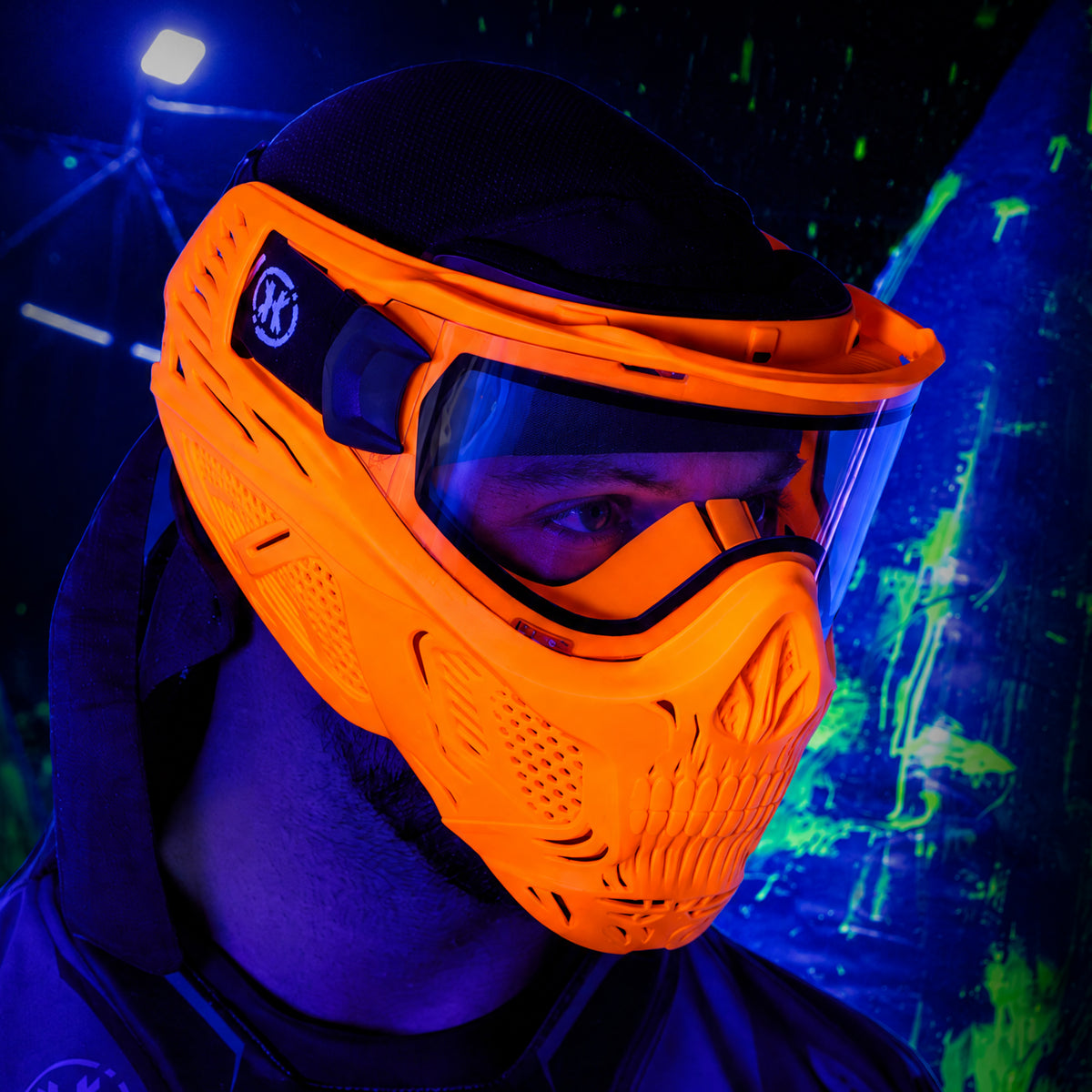 HSTL® Skull Glowball™ Goggle w/ Clear Lens - UV Orange