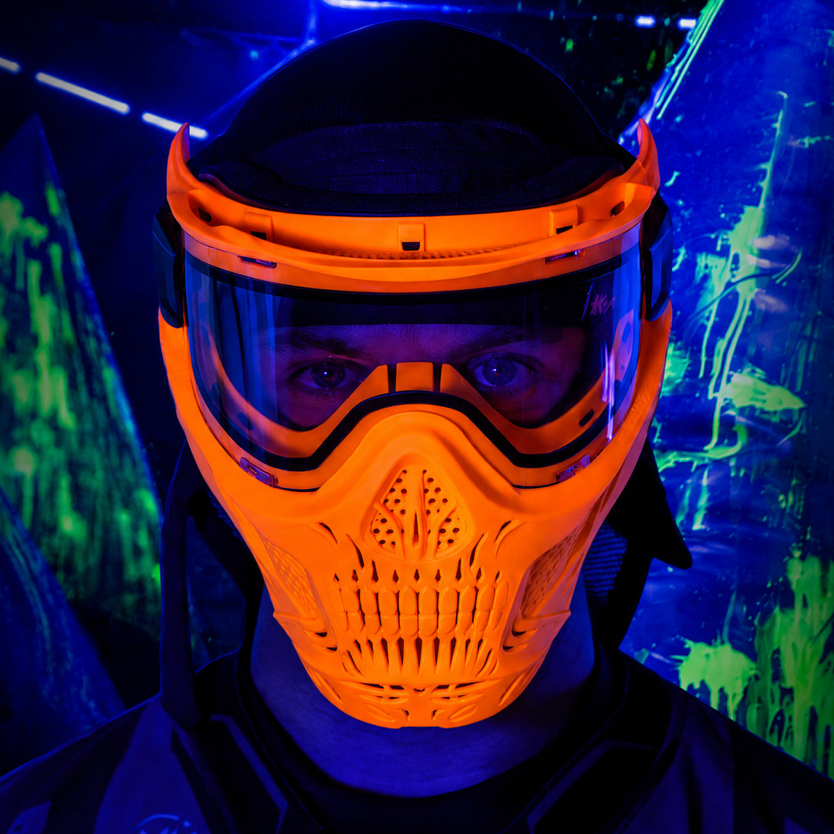HSTL® Skull Glowball™ Goggle w/ Clear Lens - UV Orange