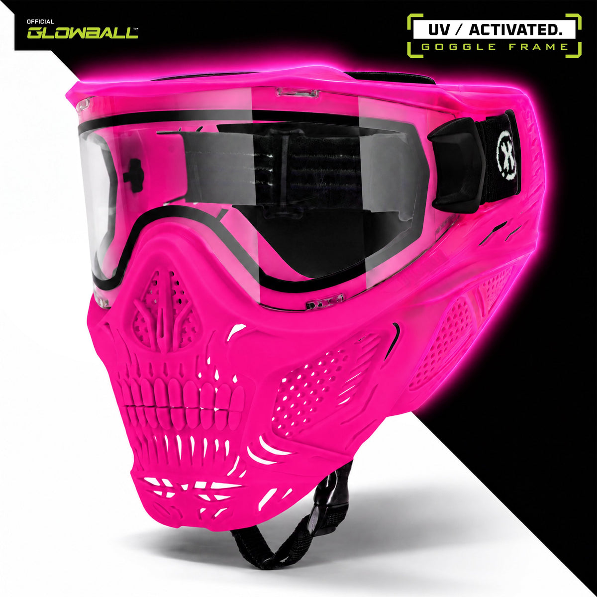 HSTL® Skull Glowball™ Goggle w/ Clear Lens - UV Pink