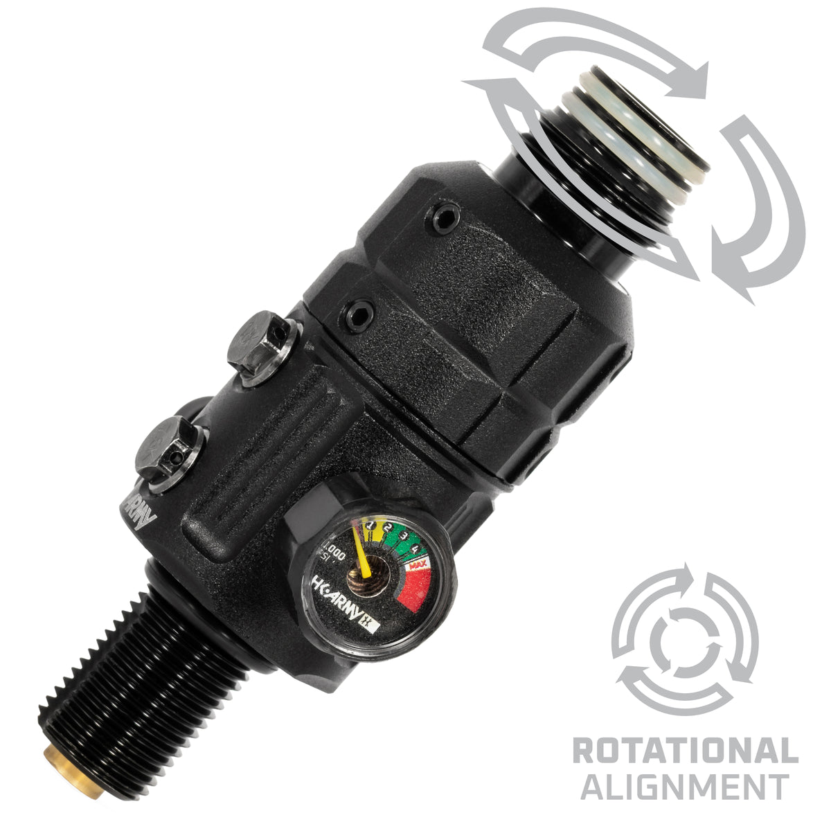 Turbine Pro Regulator - Long Body - Adjustable & Rotational - Black