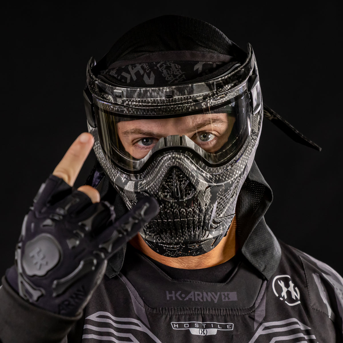 HSTL® Skull Goggle Snake Grey w/ Clear Lens