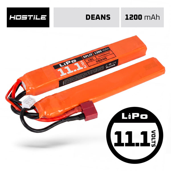 Hostile ENERGY - LiPo Battery 11.1V 1200mAh 15C Split (Dean Connector)