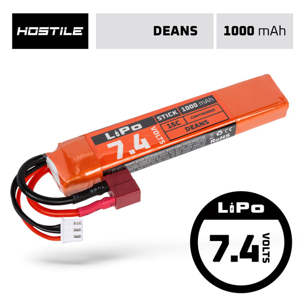 Hostile ENERGY - LiPo Battery 7.4V 1000mAh 15C Stick (Dean Connector)