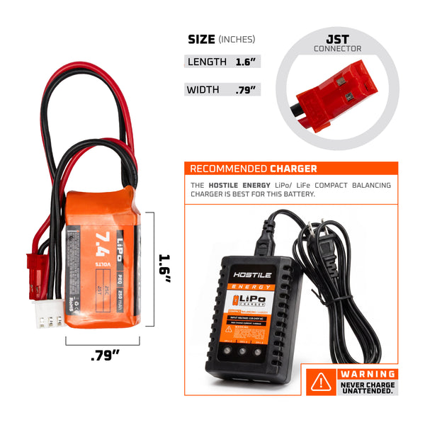 Hostile ENERGY - LiPo Battery 7.4V 250mAh 25C PEQ