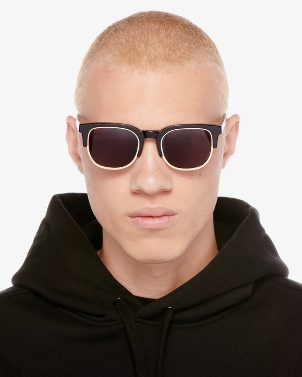 VANTA Matar Sunglasses - Gloss Black & Gold Metal