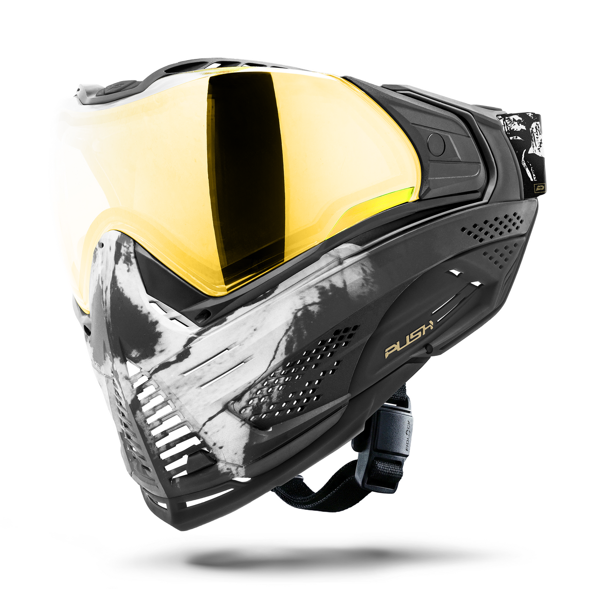 Unite Goggle Mk II - Warlord Enforcer (Black/White Skull) - Gold Lens