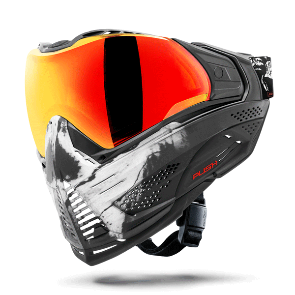 Unite Goggle Mk II - Warlord Viper (Black/White Skull) - Red Lens