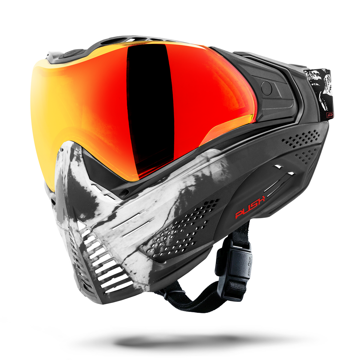 Unite Goggle Mk II - Warlord Viper (Black/White Skull) - Red Lens