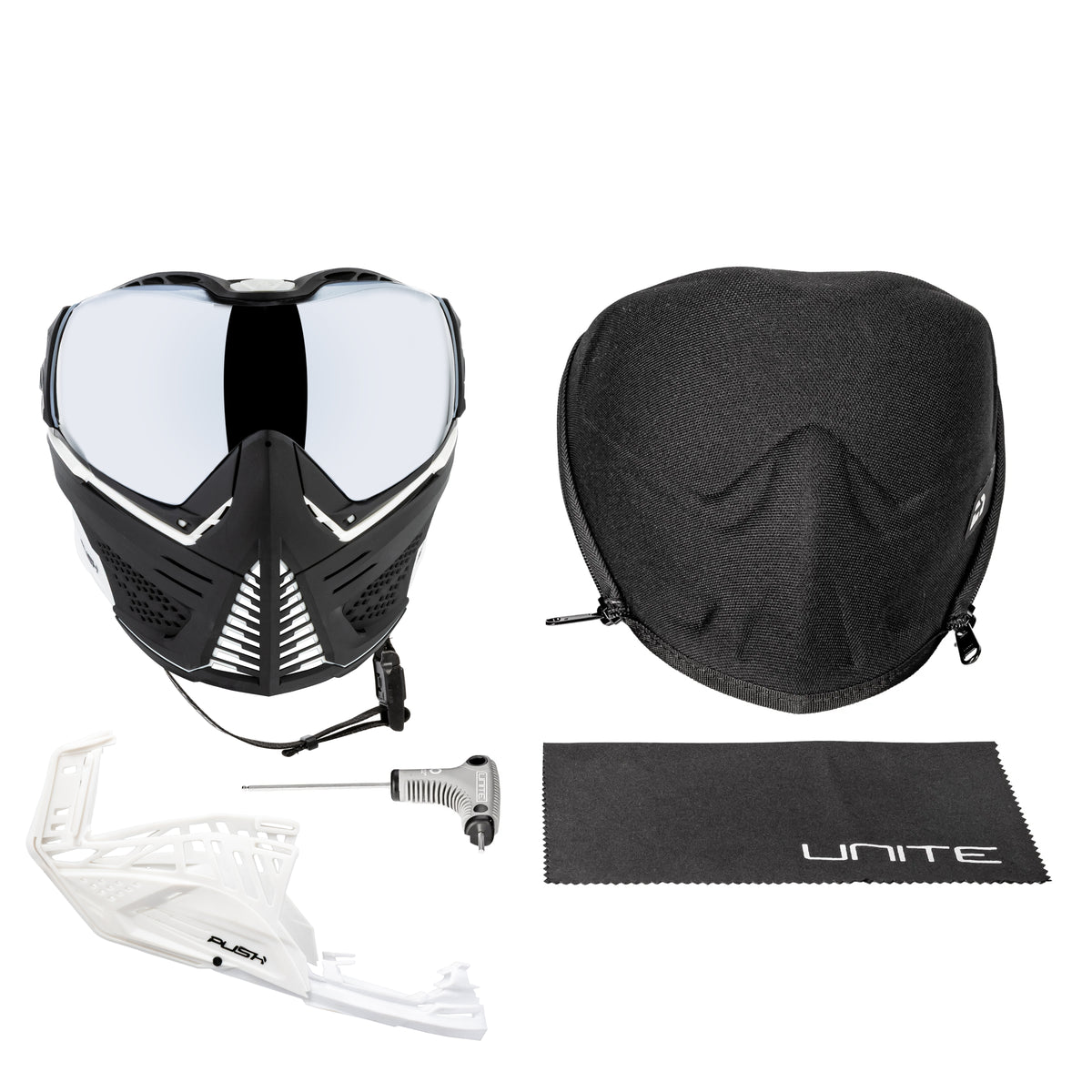 Unite Goggle Mk II - Seeker (Black/White) - Silver Lens