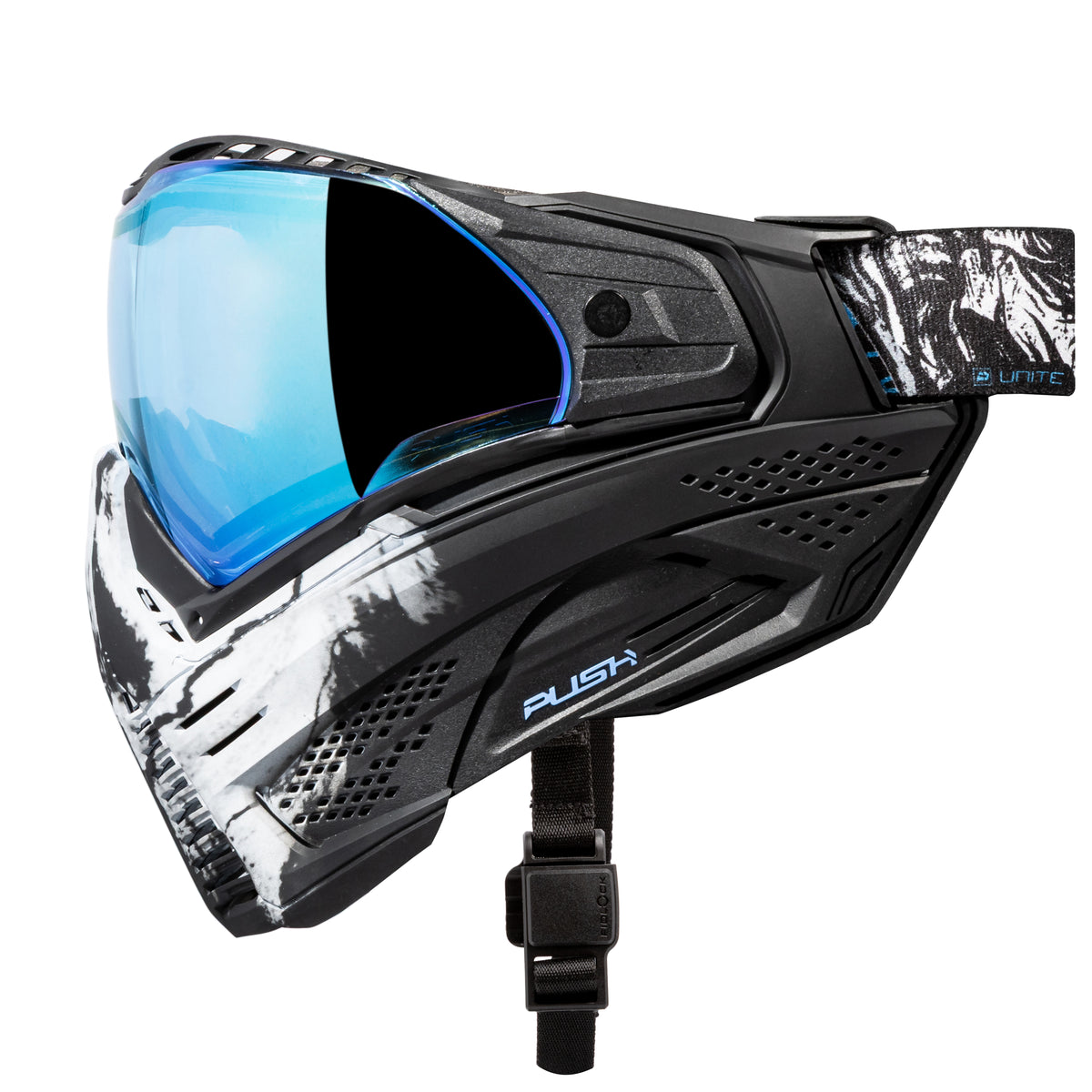 Unite Goggle Mk II  - Warlord Soul (Black/White Skull) - Blue Lens