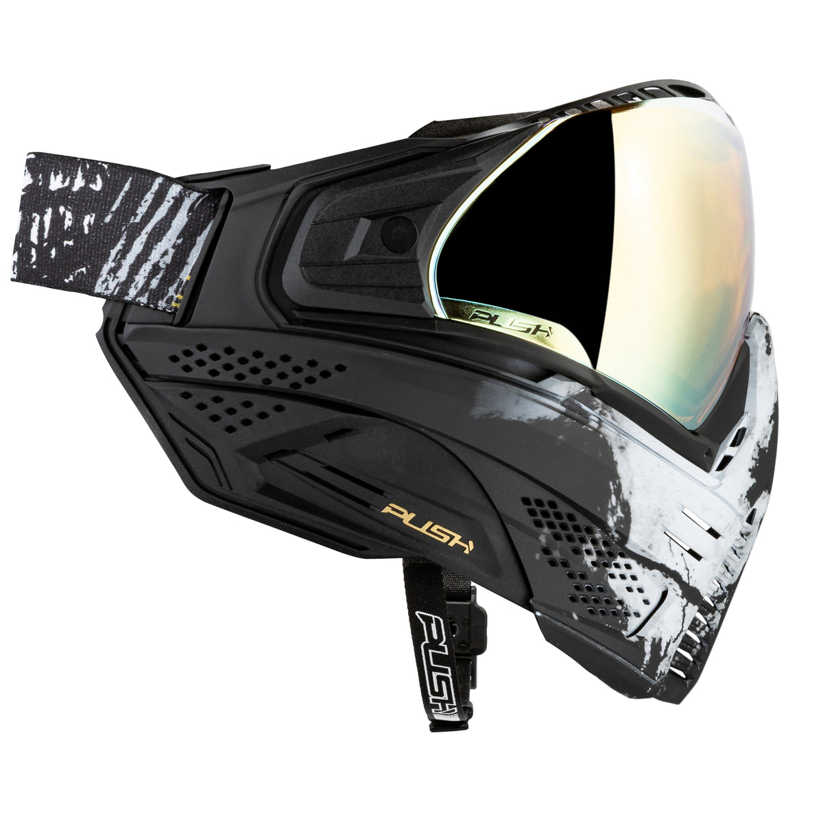 Unite Goggle Mk II - Warlord Enforcer (Black/White Skull) - Gold Lens