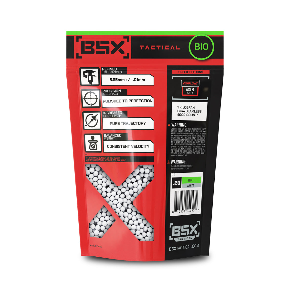 BSX BBs Bio 0.20g - 5,000ct - White