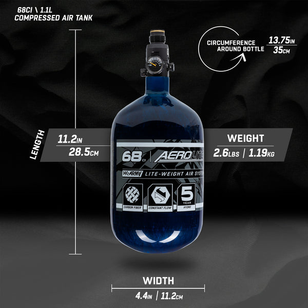 AeroLite Carbon Fiber Tank - 68ci / 4500psi  - Blue