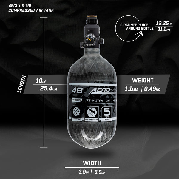 AeroLite Carbon Fiber Tank - 48ci / 4500psi  - Clear