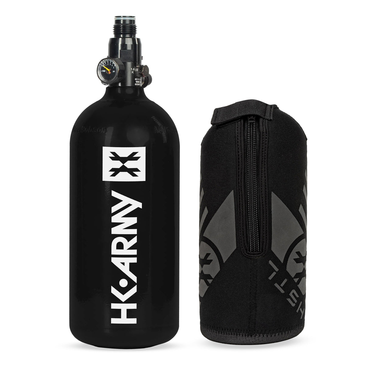 Black 48ci/3000psi Aluminum HPA Tank w/ Neoprene Padded Cover