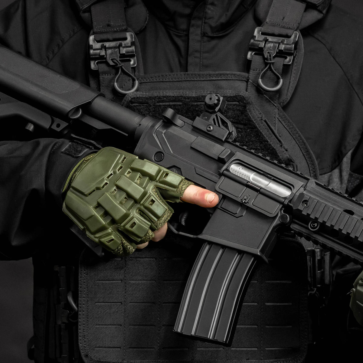 BSX - Half Finger Glove - Olive