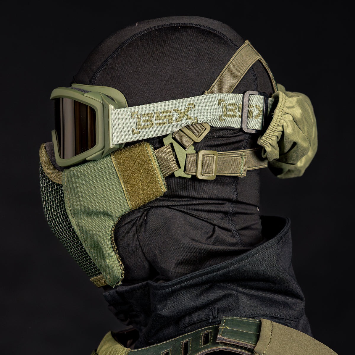 BSX Outlaw Mesh Mask - OD Green