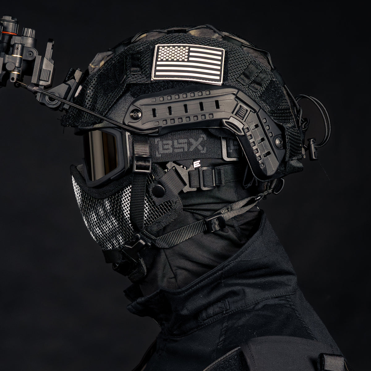 BSX Ranger SKULL Mesh Mask - Black