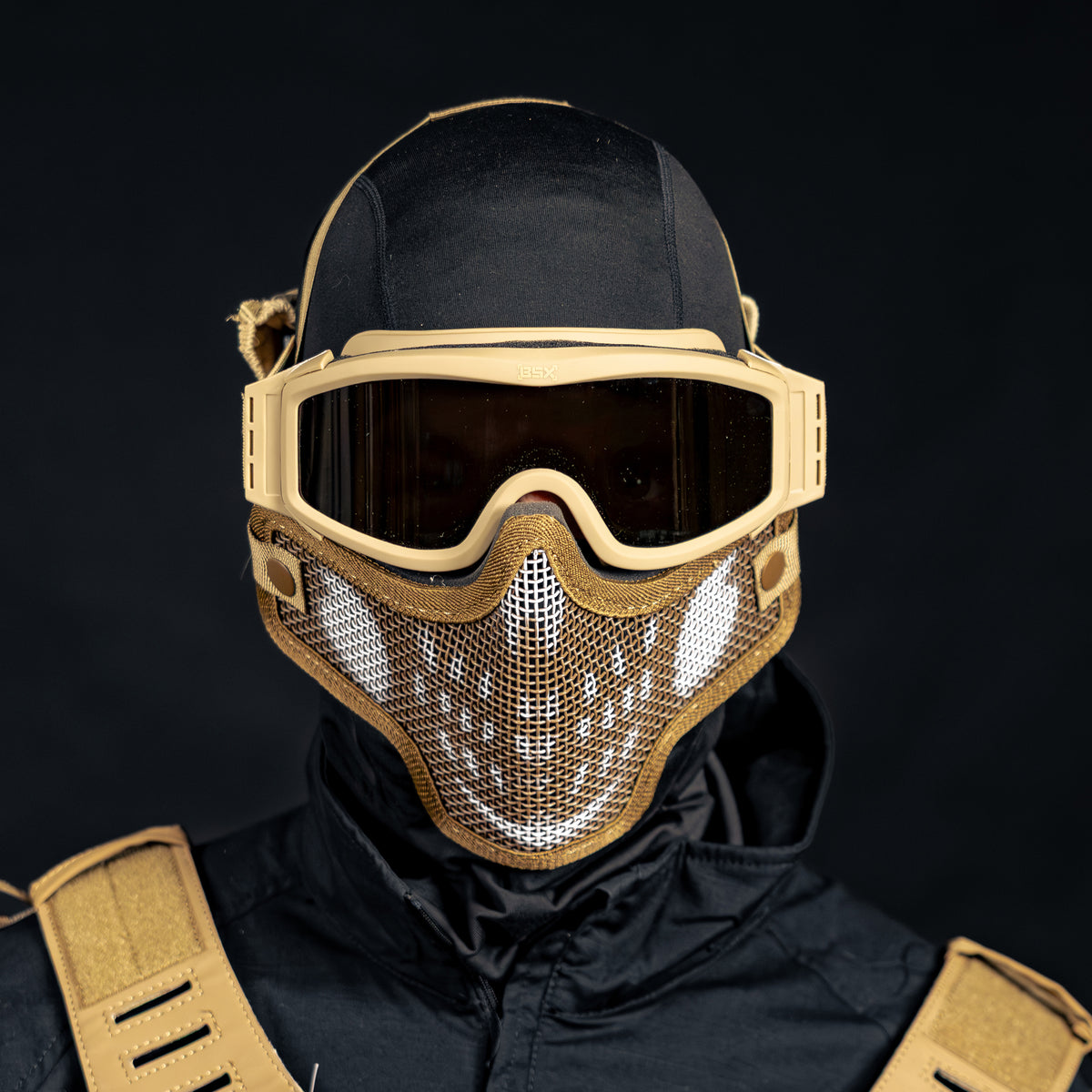 BSX Ranger SKULL Mesh Mask - Tan