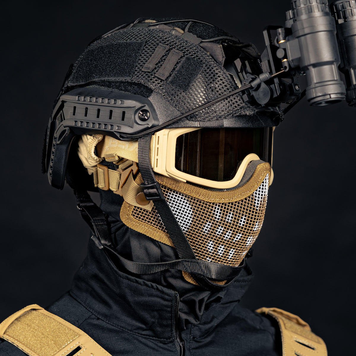 BSX Ranger SKULL Mesh Mask - Tan