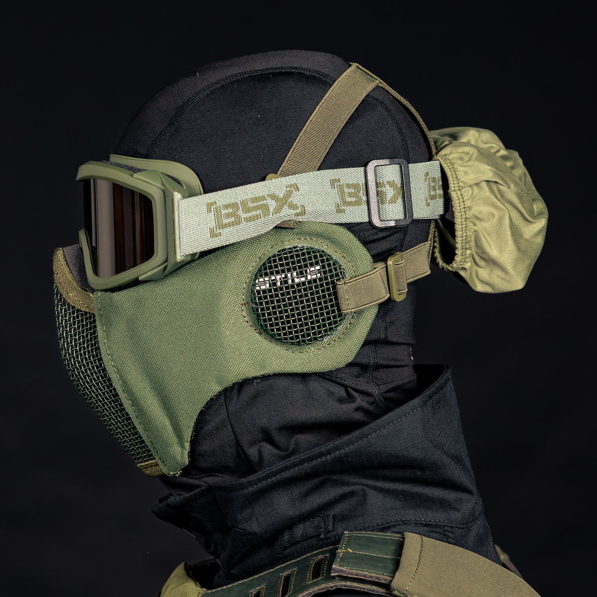 BSX Shield Mesh Mask - OD Green