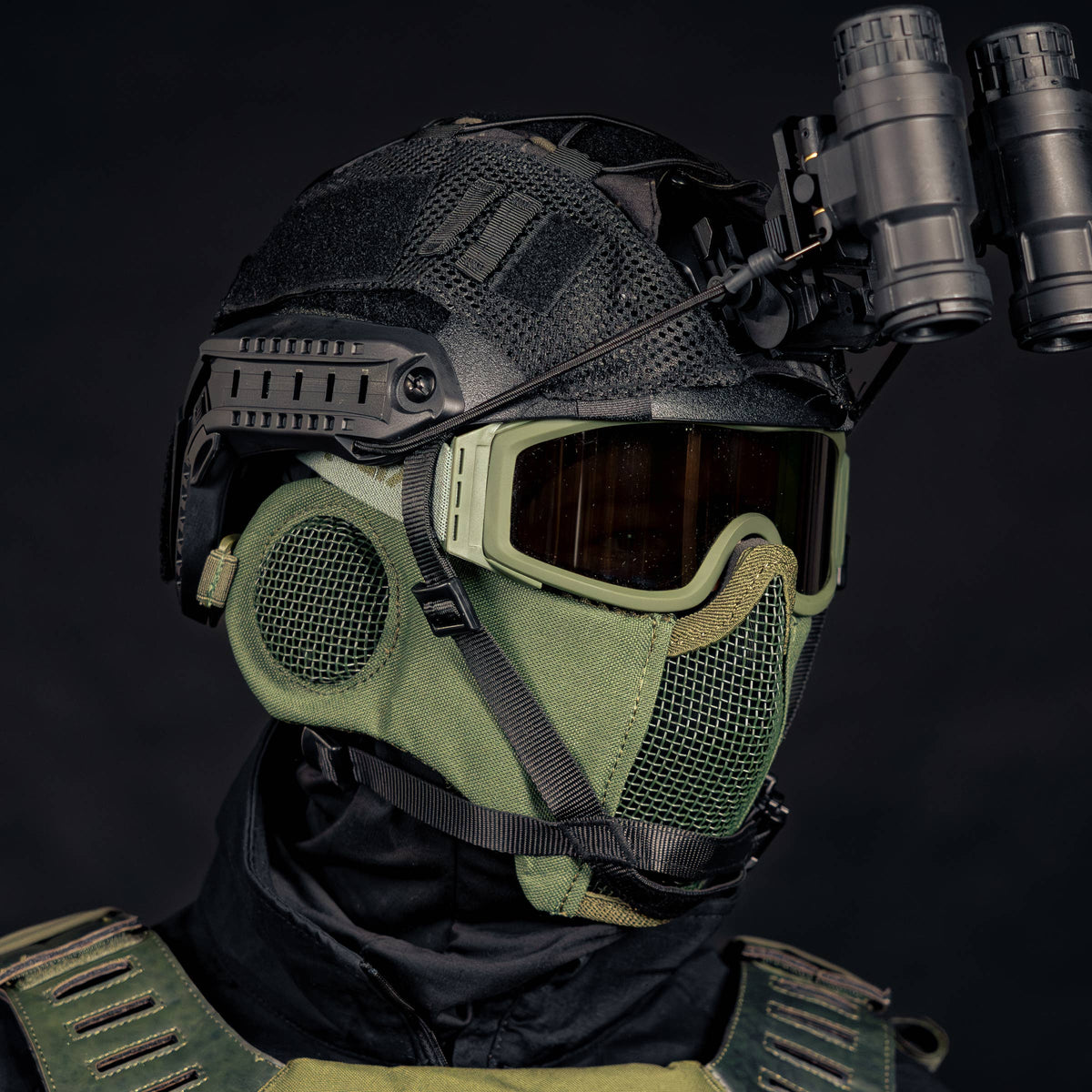 BSX Shield Mesh Mask - OD Green