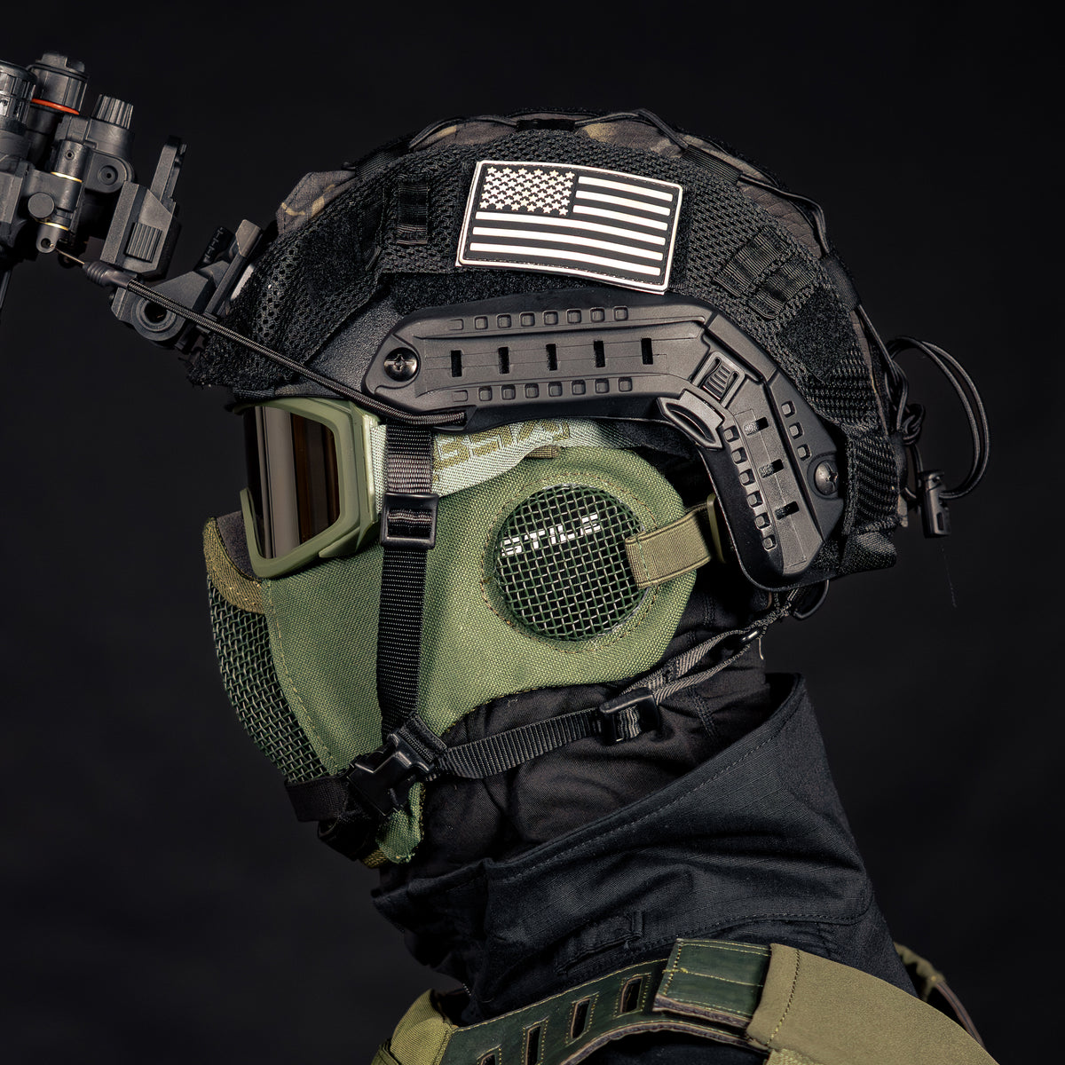 BSX Shield Mesh Mask - OD Green